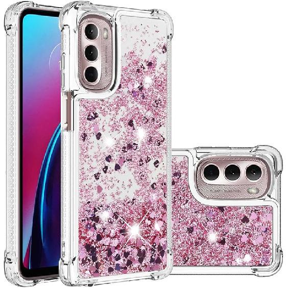 Błyszczące etui na telefon z brokatem dla Motorola Moto G Stylus 5G 2022 Etui Ruchomy piasek Miękkie silikonowe TPU Odporny na wstrząsy Bumper Etui ochronne Kompatybilne z Moto G