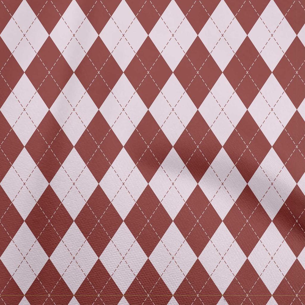 oneOone Cotton Flex Brown Fabric Check Argyle Quilting Supplies Print Sewing Fabric By The Yard 40 Inch
