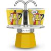 Conjunto cafeteira italiana + 2 chávenas - BIALETTI - Mini-express LICHTENSTEIN - 100 ml - Inox / Amarelo