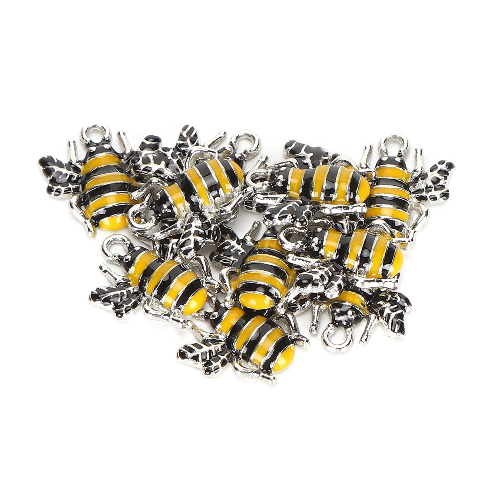 

10Pcs DIY Pendants Oil Drip Bee Shape Alloy Pendant Craft Jewelry Making Ornaments