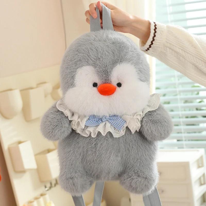 MyRytanda New Cute Penguin Plush Backpacks Cartoon Animals Stuffed Plush Bag Kawaii Lady Messenger Bag Children Birthday Gifts