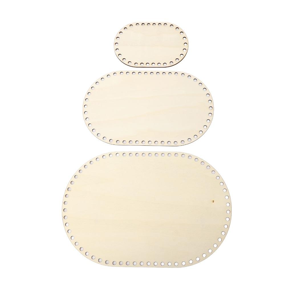 3Pcs Oval Shape Oval Crochet Basket Base 3 Sizes Crochet Bag Bottom For Knitting