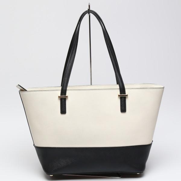 Kate Spade Tote Bag Black X Cream Women Used