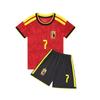 27 Belgium Home Team No. 7 National Team Football Jersey Children'S Clothing Children'S Set Size 14-30