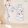 Women Plus Size Two Piece Set Scoop Neck Sleeveless Floral Printed Longline Tank Top Fitted Leggings