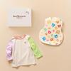 MIKI HOUSE HOT BISCUITS T-Shirt & Bib Gift Set, White, Size Unavailable, for Boys and Girls, 74-9951-144