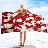 Red Petal Print Beach Towel Beautiful Flowers Girls Women Sport Pool Towels Quick Drying Bathroom Towel Camping Beach Blanket