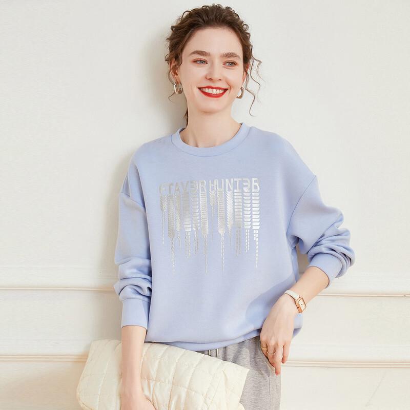 Women's Loose Fit 3D Letter Print Sweatshirt