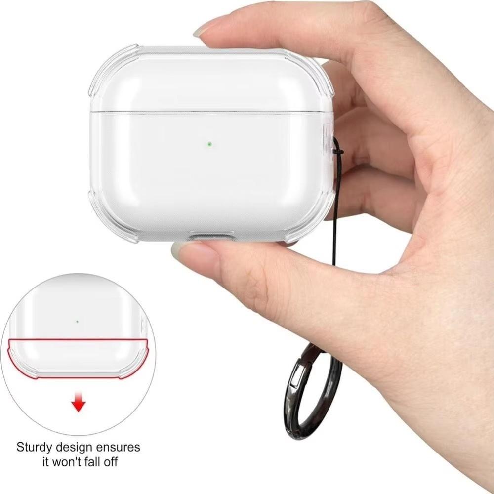 TPU Transparent Protective Case Full Protective With Lanyard Keychain Earbuds Cover Anti Scratch Dustproof for AirPods Pro 3
