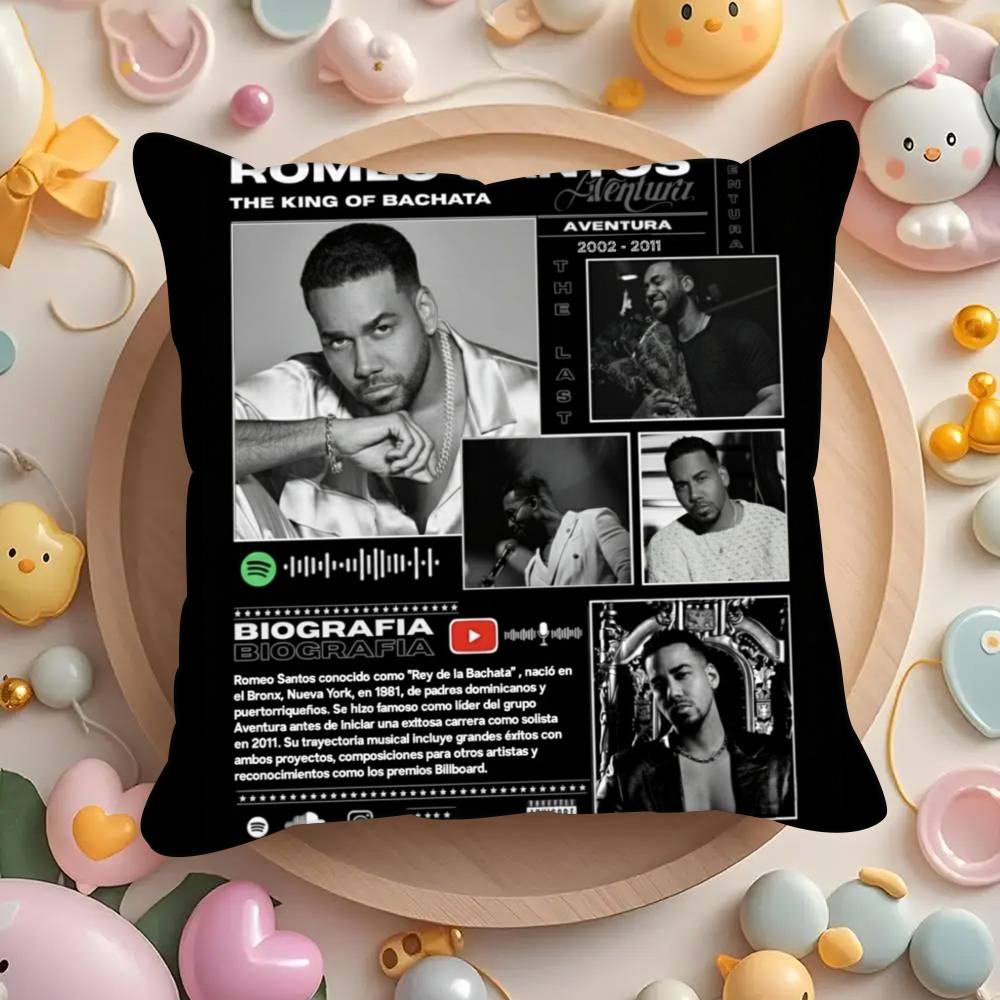 

Latin Singer R-romeo Santos Better Late Than Never Pillowcases cushion covers living room sofas home decor gifts 12x12Inch