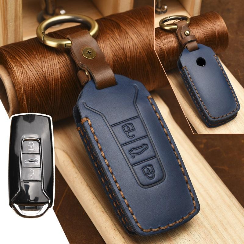 Echtes Leder Auto Fernbedienung Schlüsselanhänger Hülle Schlüsselabdeckung Für Volkswagen Vw Touareg Auto Schlüssel Tasche