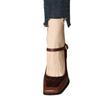 Fashion Women Shallow High Heels Chunky Shoes 2024 Autumn Designer Square Toe New Fashion Walking Shoes Pumps Sexy Dress Mujer Zapatos