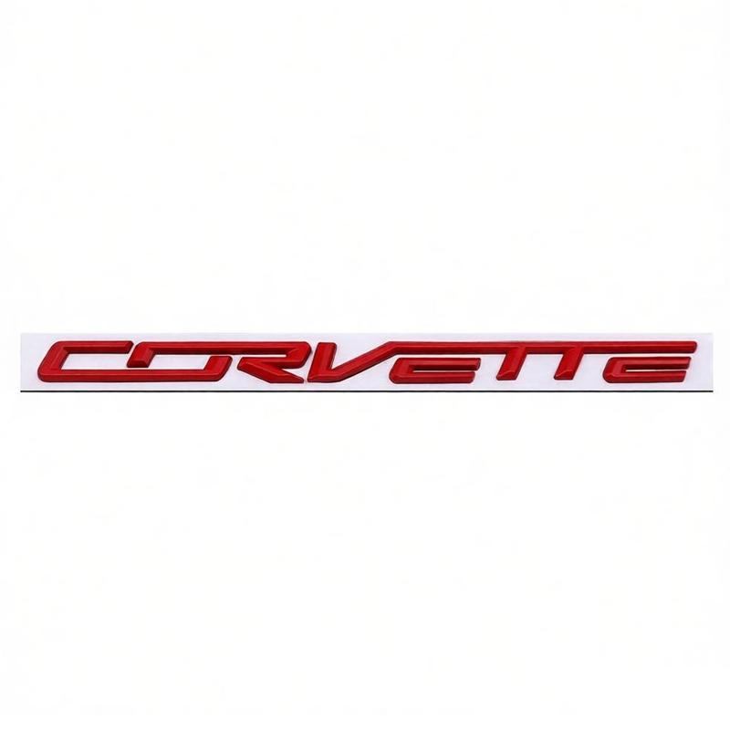 For Chevrolet Corvette Logo Tail Badge Metal Modified English Letter Label 3D Sticker 27.8x1.8cm Auto Rear Emblem Decoration