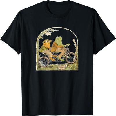 Cottagecore Frog and Son Bike Ride In The Country Aesthetic T-Shirt