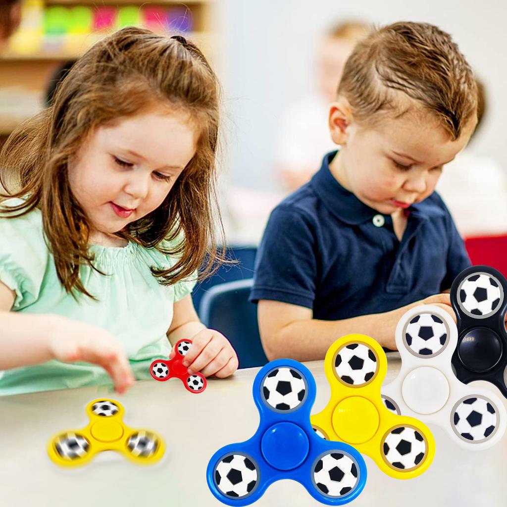 Soccer Football Theme Fingertip Rotating Tops Mini Stress Relief Fidget Spinners Kids Party Gifts Kindergarten Rewards Presents