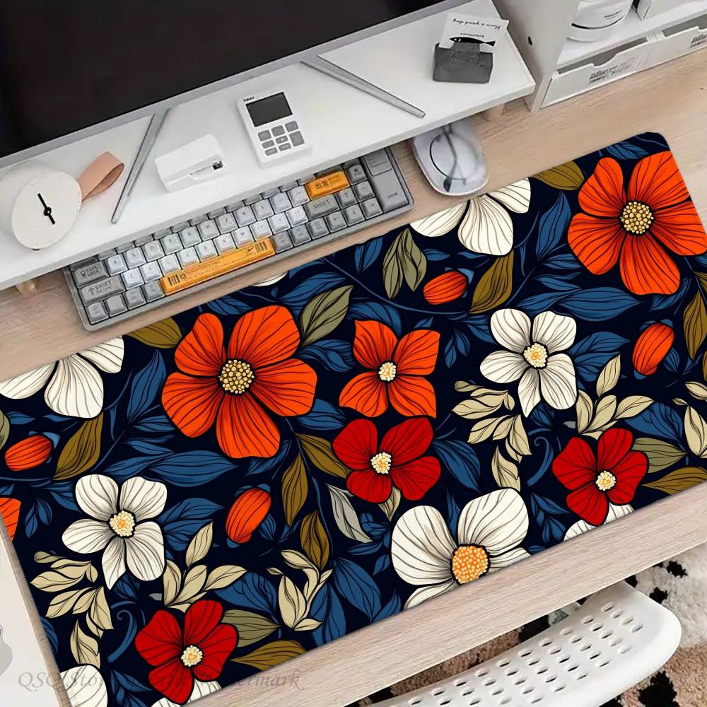 Vintage Flower Daisy Mousepad Non-slip Suitable For Office Computers Laptops E-sports Game Desk Mats XXL Keyboard