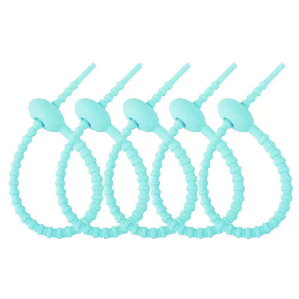Colorful Self-Locking Silicone Cable Tie Keychain & Ornament Set
