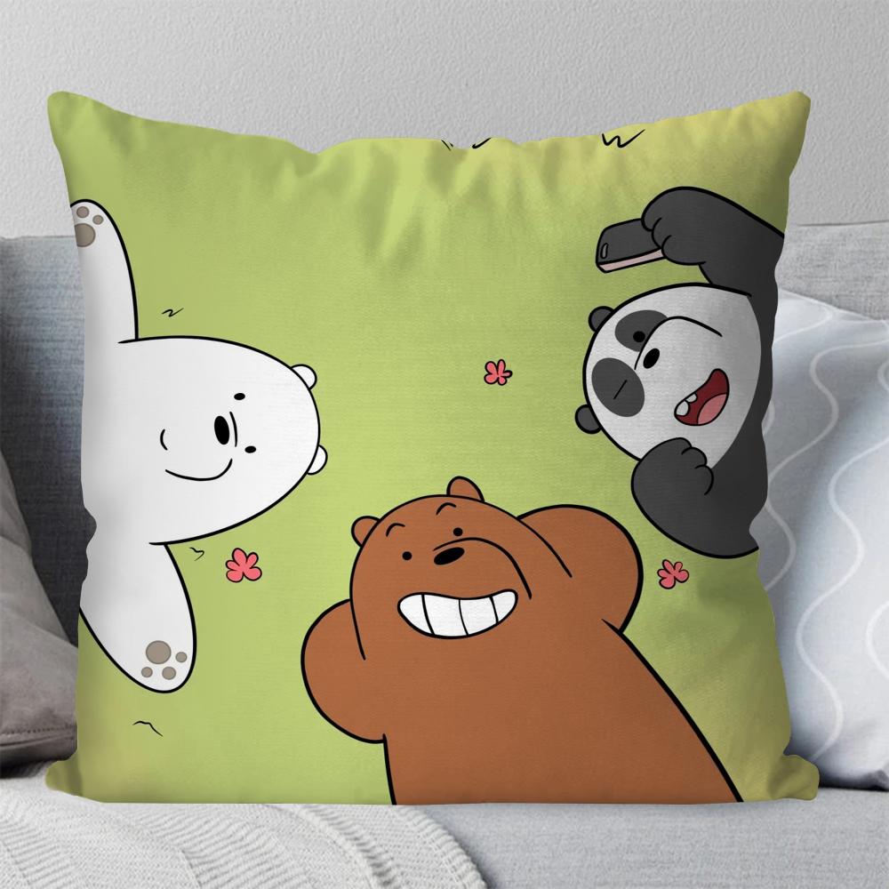 

We B-Bare B-Bears Cartoon Fairy Tales Pillow Case Square Pillow Bedroom Sofa Leisure ComfortCarLiving Room Home Decoration 40X40 16x16Inch