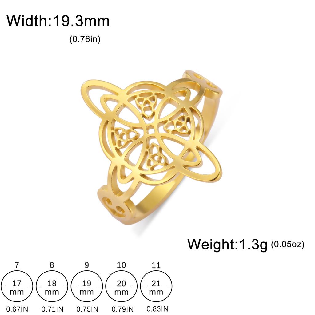 Skyrim Amulet Witch Knot Ring Stainless Steel Witchcraft Women Men Finger Rings Celtics Knot Protection Jewelry Gift New In