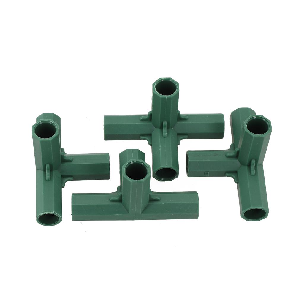4Pcs 16mm Plastic Greenhouse Frame Building Connectors Green Outdoor Garden Structure Pole Joints Adapter 3 Way Brackets