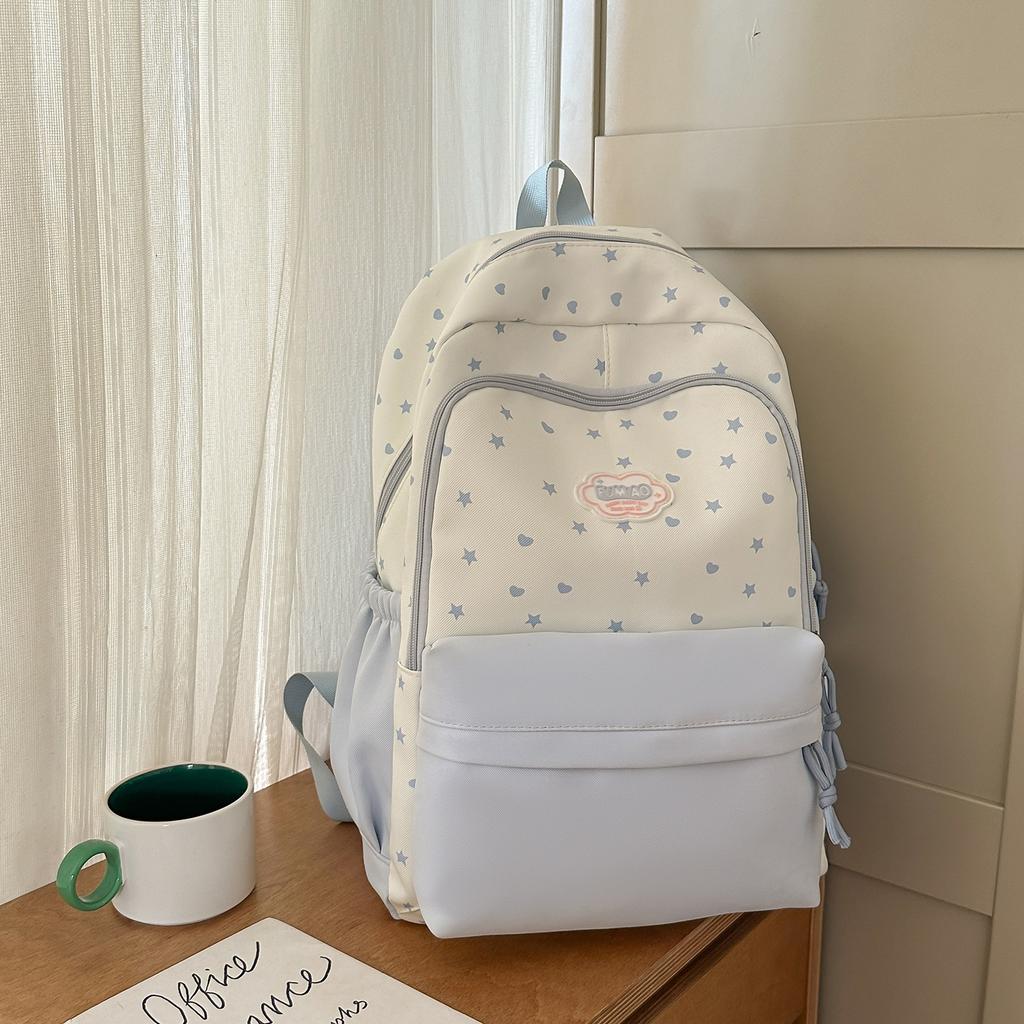 Schoolbag New High-value Japanese Schoolbag Ins Niche Sweet and Cute Star Backpack Junior High School Students Lightweight Backpack