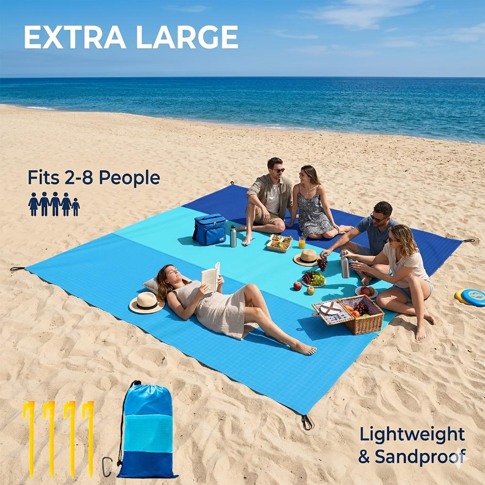 Outdoor Travel Camping Beach Mat All-Season Machine Washable Featuring Lightweight Sand Resistance Perfect for Picnics, Travel