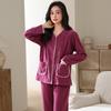 German Velvet Pajamas Women'S Autumn And Winter Warm Long Sleeves Can Be Worn Outside Loungewear Thin Velvet Loose Large Size High-End Suit