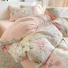 Pure Cotton Class A Maternal And Infant Grade Double-Layer Yarn Four-Piece Set, Summer Breathable Small Floral Dormitory Can Be Washed Without Pilling