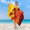 Tropical Sunset Palm Tree Polyester Beach Towel Quick Dry Sand Free Bath Towel For Summer Vacation Swim Pool Seaside Surf