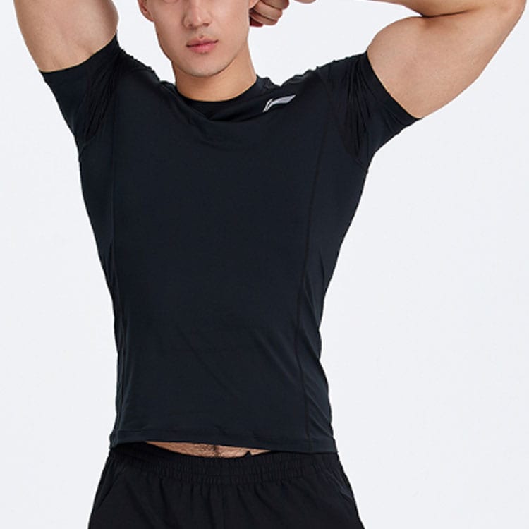 Li Ning T Shirts Men's Crew Neck Moderate Straight Fit AUDQ041-1