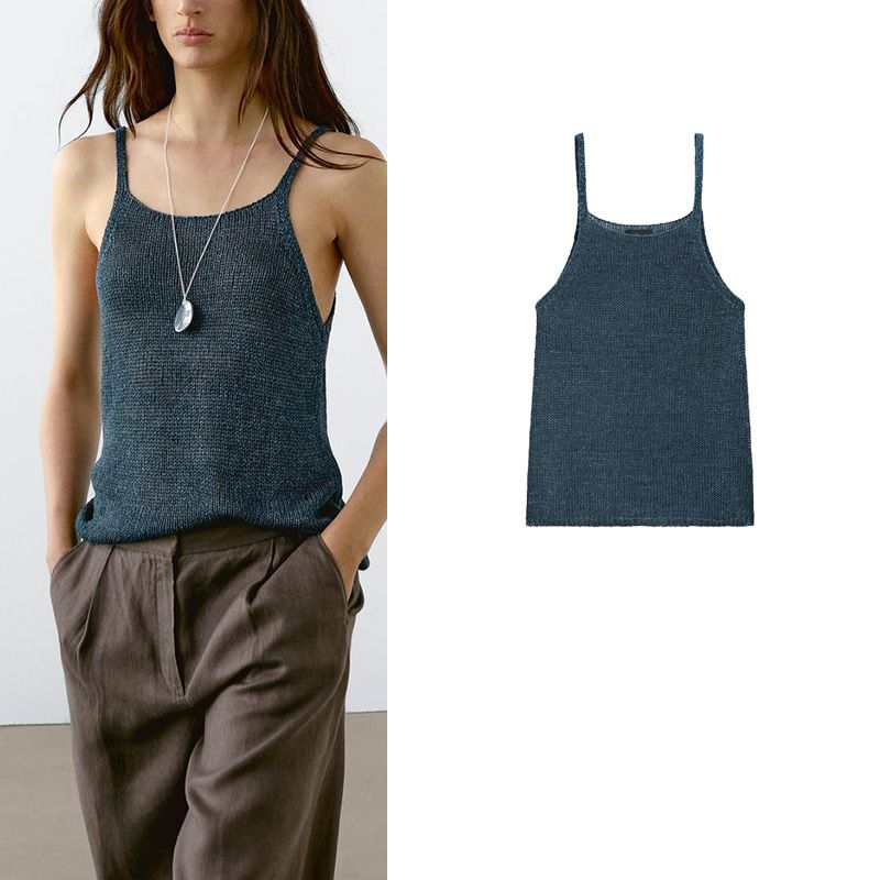 MD Spring/Summer New Arrival Women's Clothing Basic Style U-Collar Camisole Knitting Tank Top Sleeveless T-shirt Tops 5728701