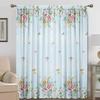 2PC Home Decoration Curtains, Blue Series With Rod Pocket Curtains, Kitchen, Coffee Shop, Living Room, Balcony, Garden