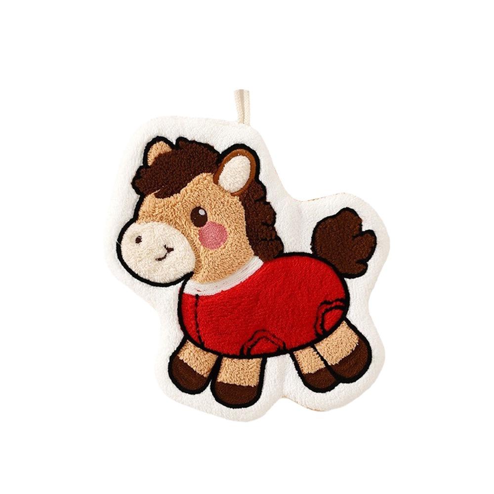 

Lucky Horse Hand Towel Strong Water Absorption Soft Thick Absorbent Towels Thickened Hanging Style Hanging Towel