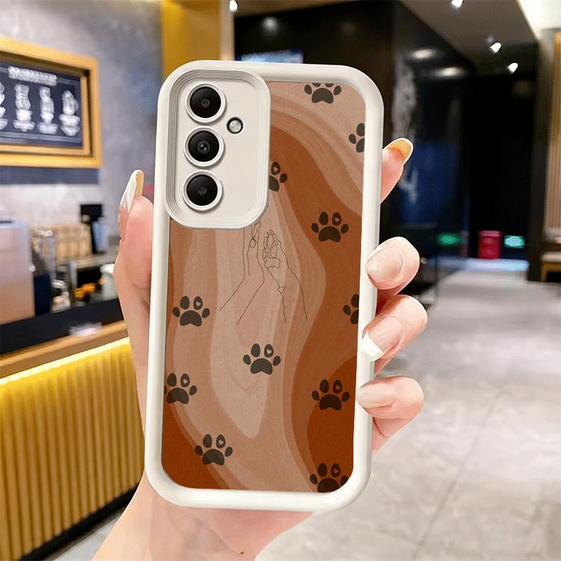 Phone Case for Samsung Galaxy S26 S25 Ultra S24 FE Dog Footprint Paw Cute Pattern Shell S23 Plus S22 + S21 S20 5G Soft Silicone