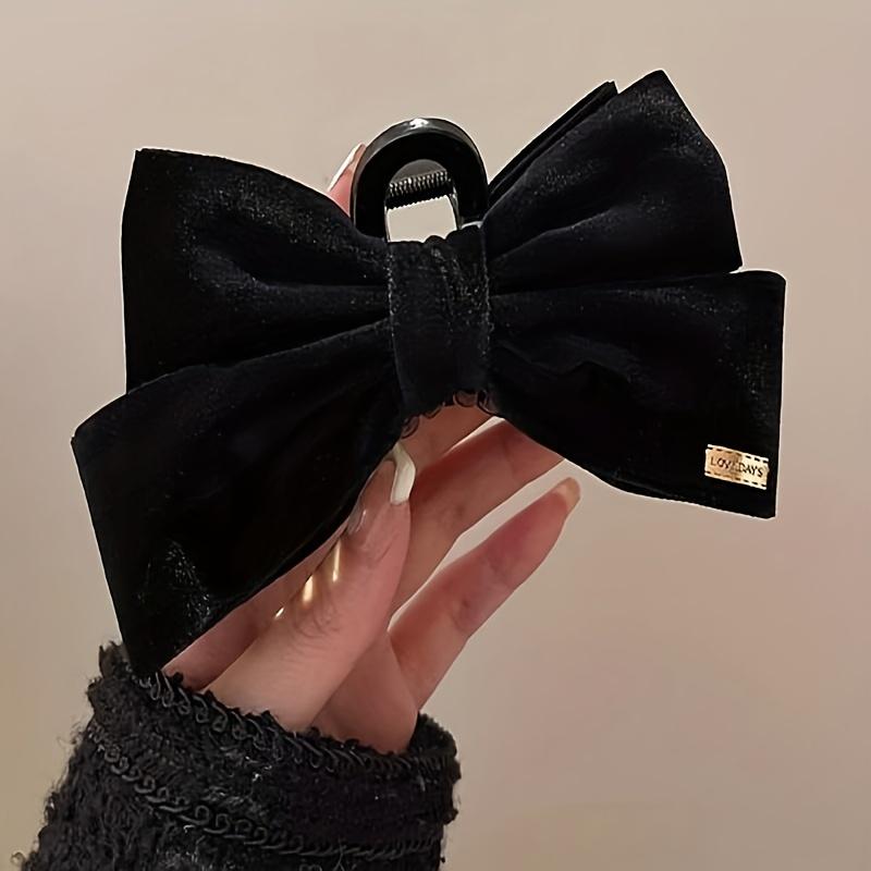 

1PC Elegant Velvet Bow Hairpin, Shark Clip For Women, Suitable For Updos, Perfect For Beauty-Loving Girls