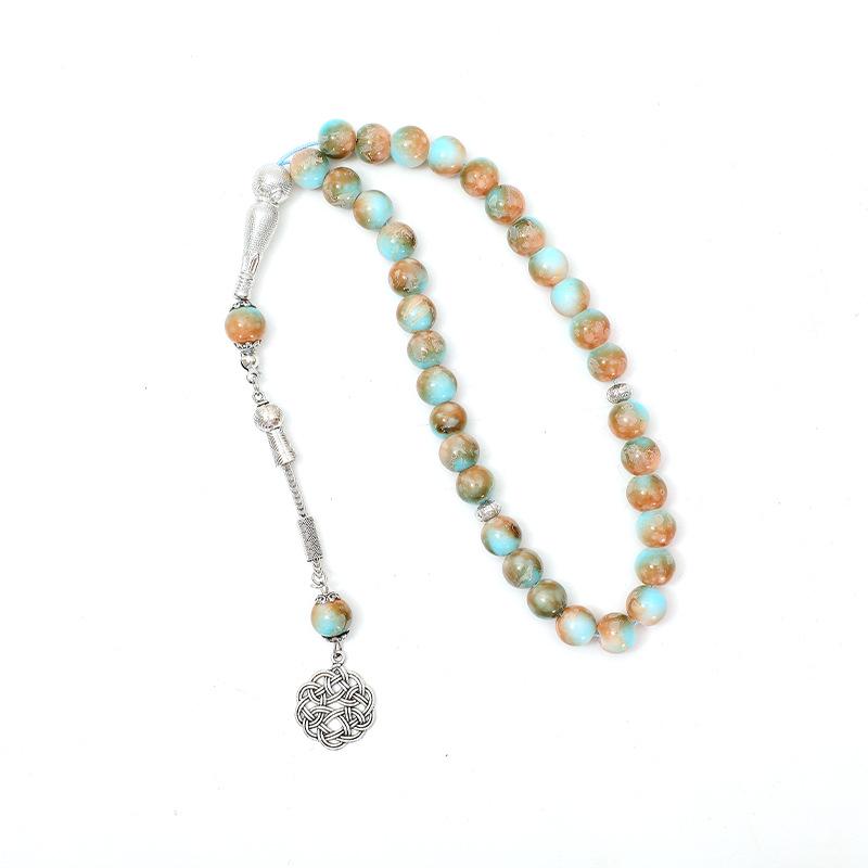High-Quality Glass Arabic Prayer Beads Bracelet - Muslim Handheld Rosary