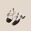 High-heeled Mary Jane Shoes Women's 2025 New French Thick Heel Light Mouth Single Shoes with Skirt Temperament Women's Shoes
