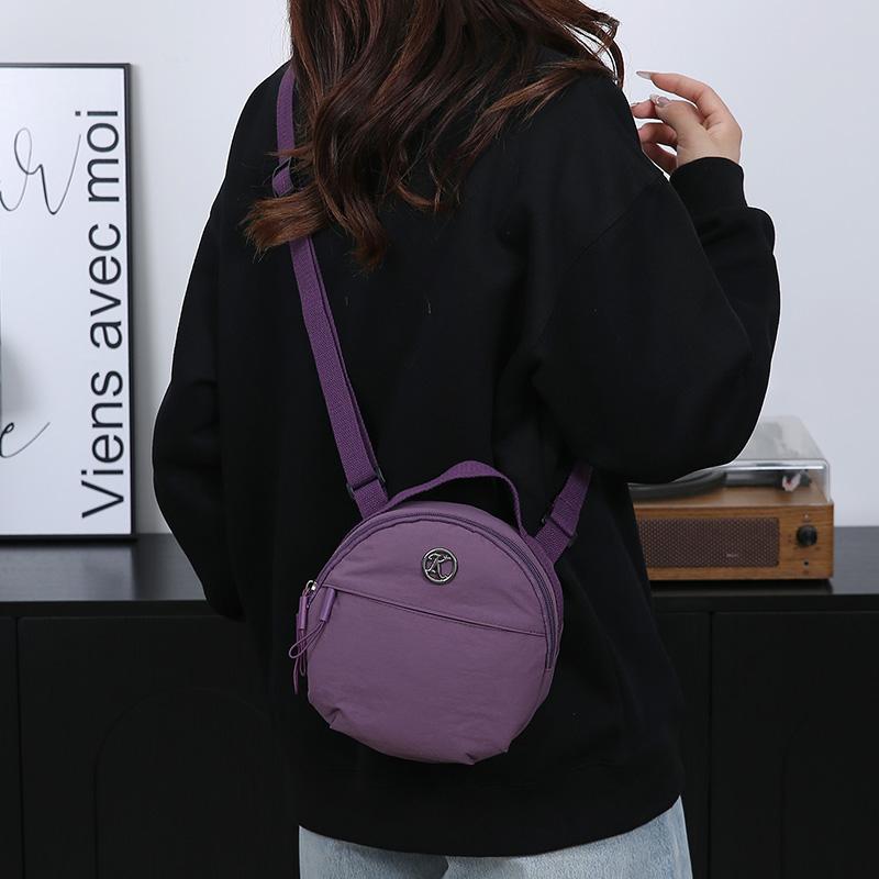 Small Round Bag Women's Mobile Phone Bag Shoulder Bag Nylon Crossbody Bag