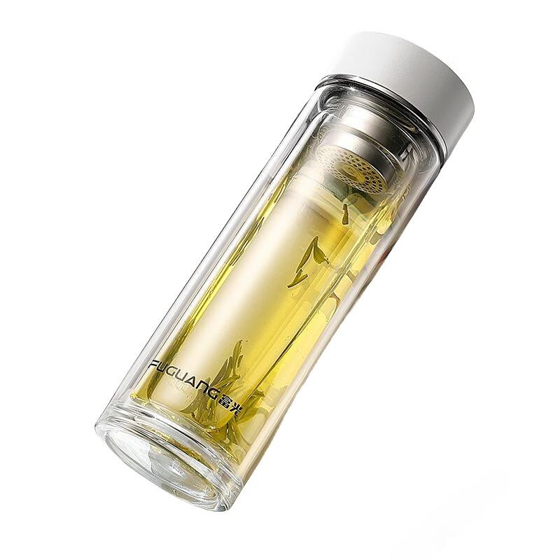 FUGUANG Double-Layer Heat-Resistant Glass Tea Water Bottle
