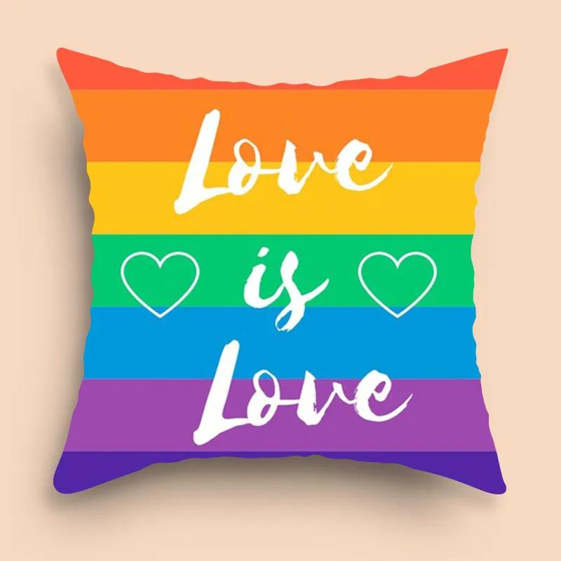 Home Decor Party Gifts Valentine's Day Rainbow Love Pillowcase Sofa Cushion Cover