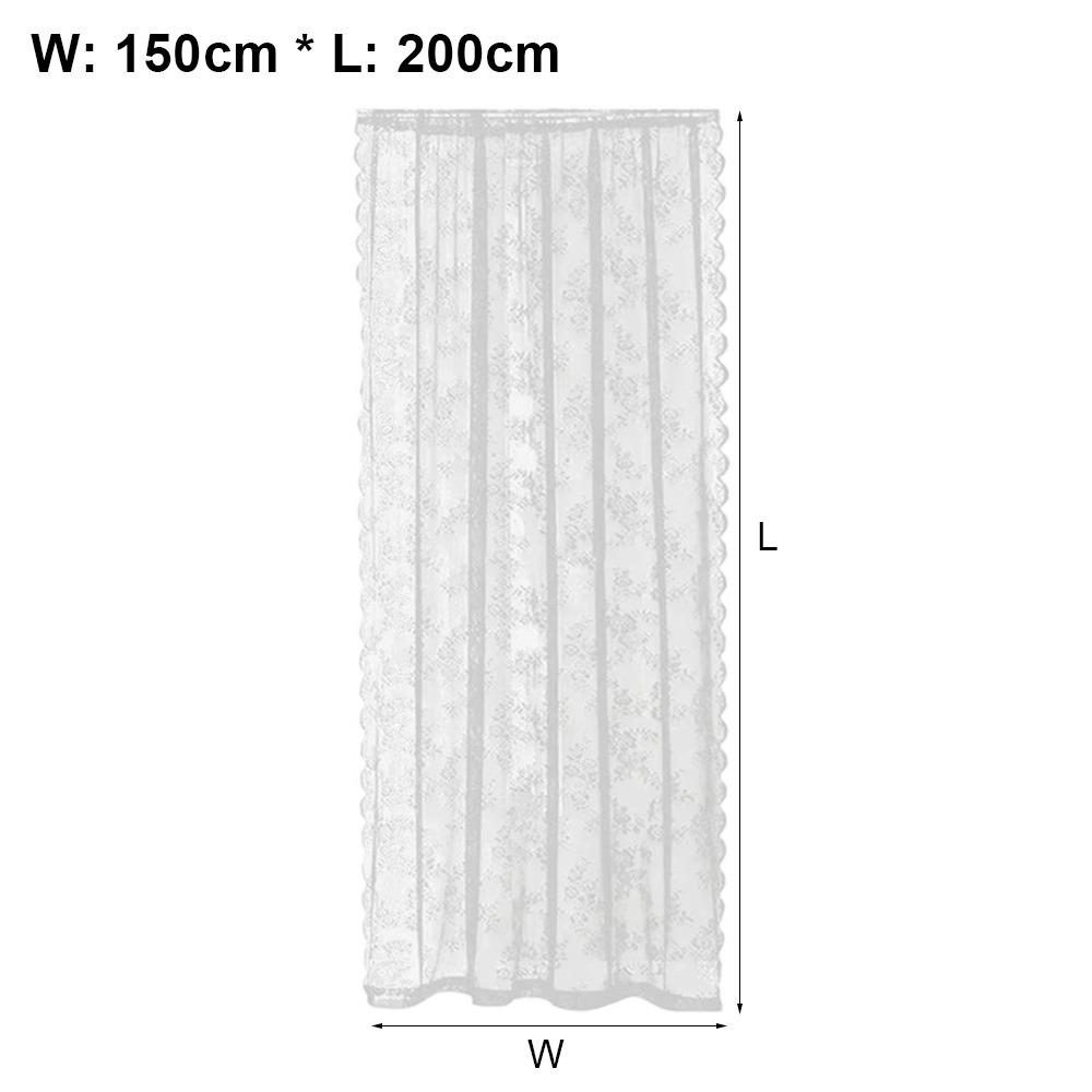 1Pcs Rod Pocket Lace Curtain 150x200cm Window Drape Shades New Sheer Curtain  Living Room Decoration