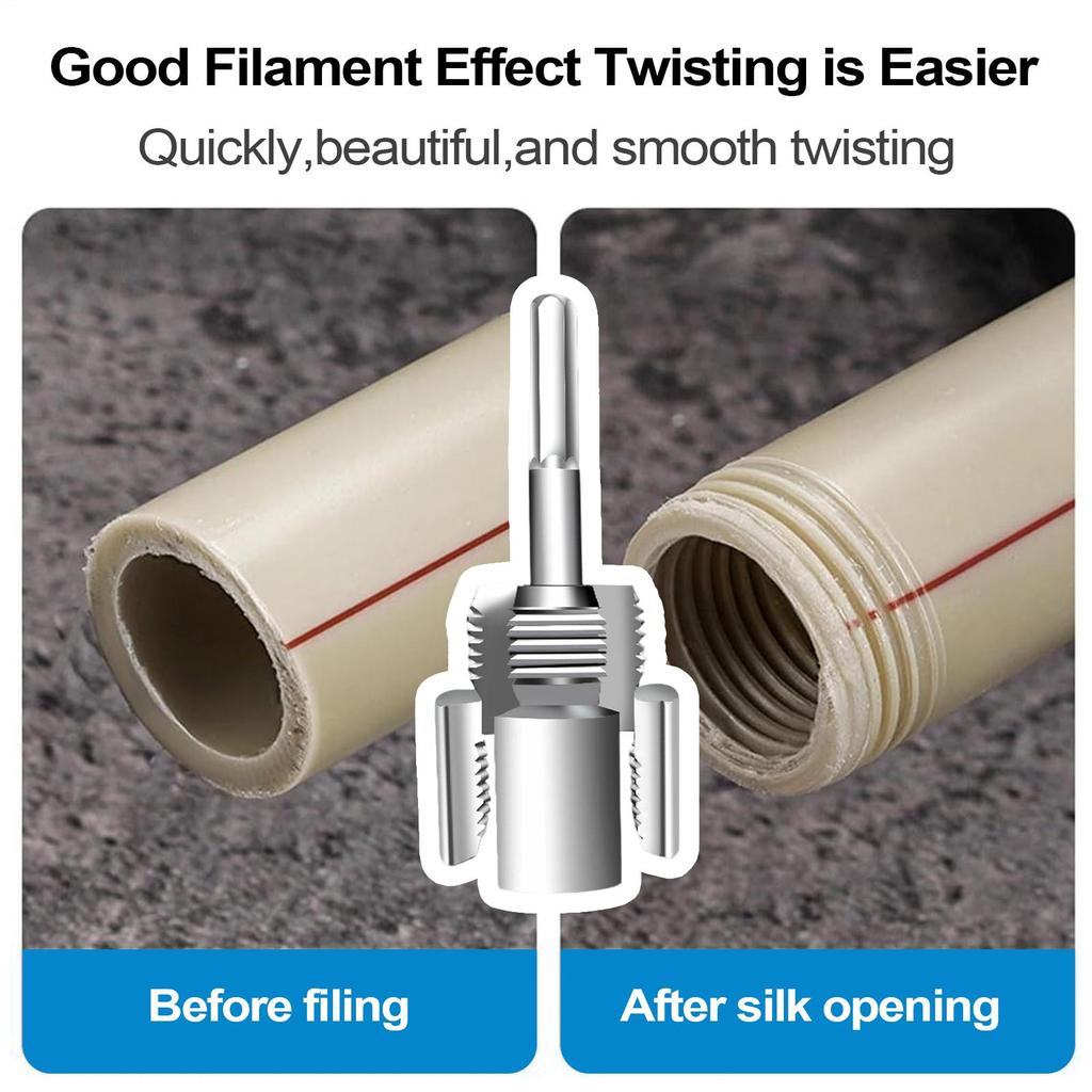 PVC Water Pipes Tap Die Thread Opener Hex Shank Threader Head Internal & External Integrated Plumbing Pipe Tapping Tools