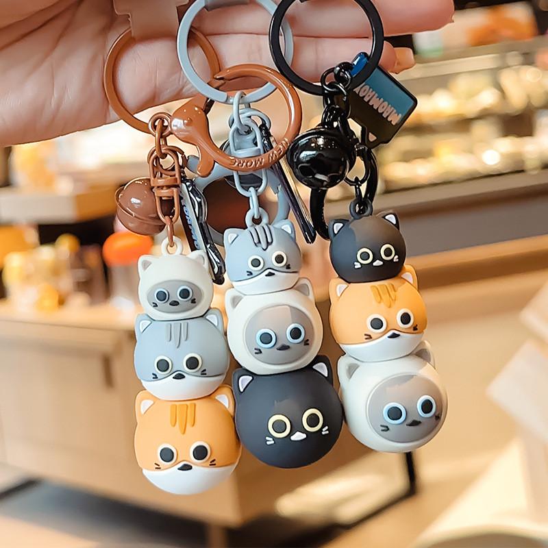 Jinnew Cat Whimsical And Fish Stack Keychain Delightful Resin Key Ring Perfect Gifts For