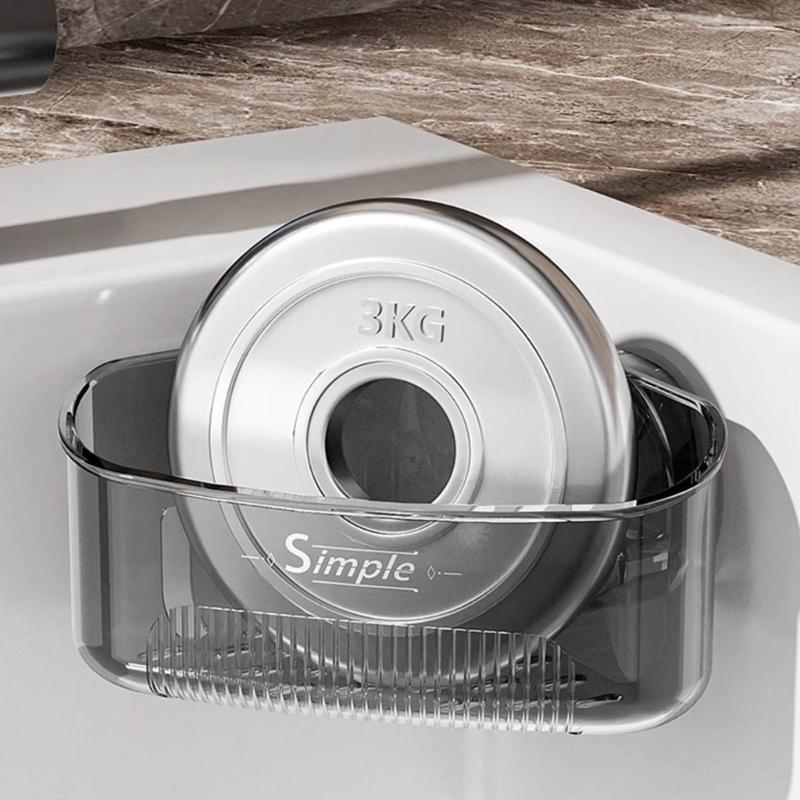 Suction Cup Corners Sink Organizers With Drainage Holes ABS Kitchen Bathroom Storage Shelf Easy Installation