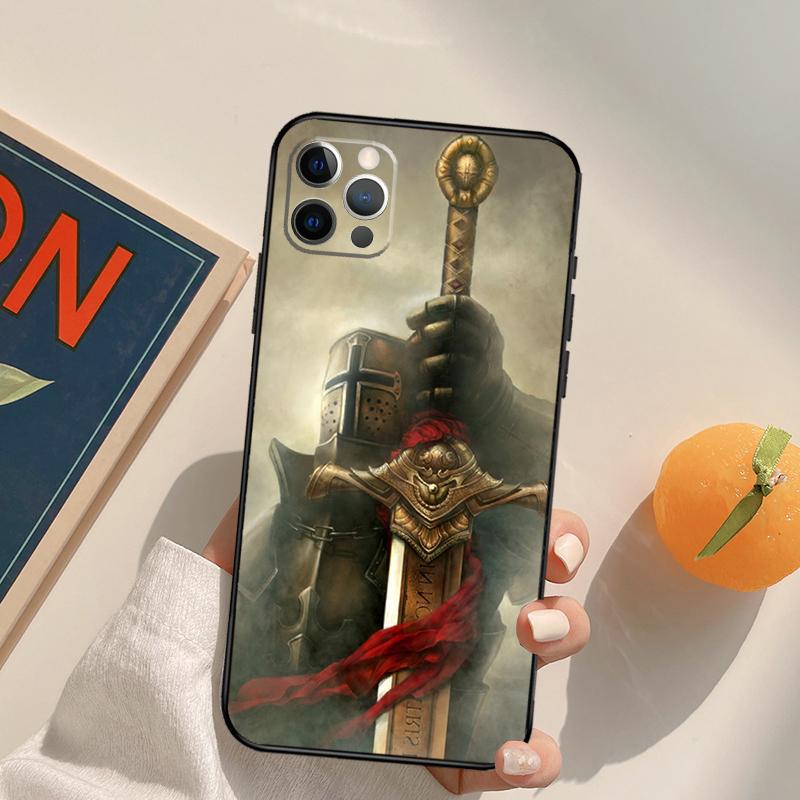 

Templar Knight Cover Case For iPhone 16 15 14 Pro Max 15 14 13 12 11 Pro Max XS 12 13 Mini 15 Plus Fundas iPhone 14 Pro