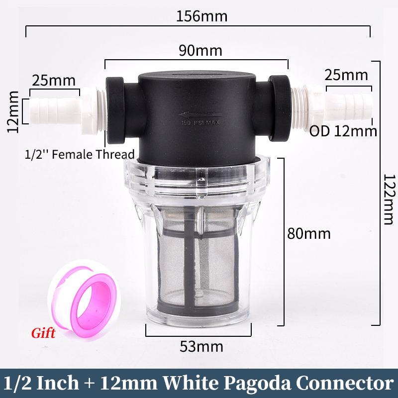 Filtre de tuyau 8~16mm Arrosage Irrigation Préfiltre 12'' Raccord de tuyau d'eau de jardin Filtre Aquarium Réservoir à poissons Pompe à eau Crépine