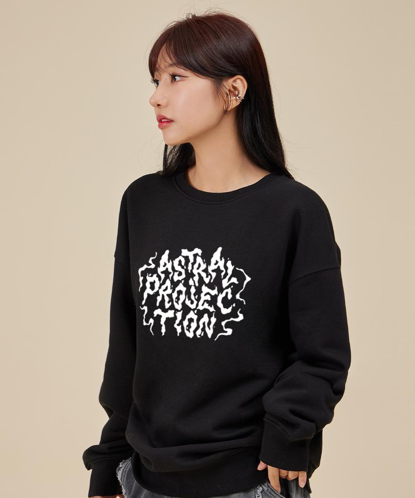 ASTRAL PROJECTION Hayes Lettering Loose Fit Sweatshirt_Black