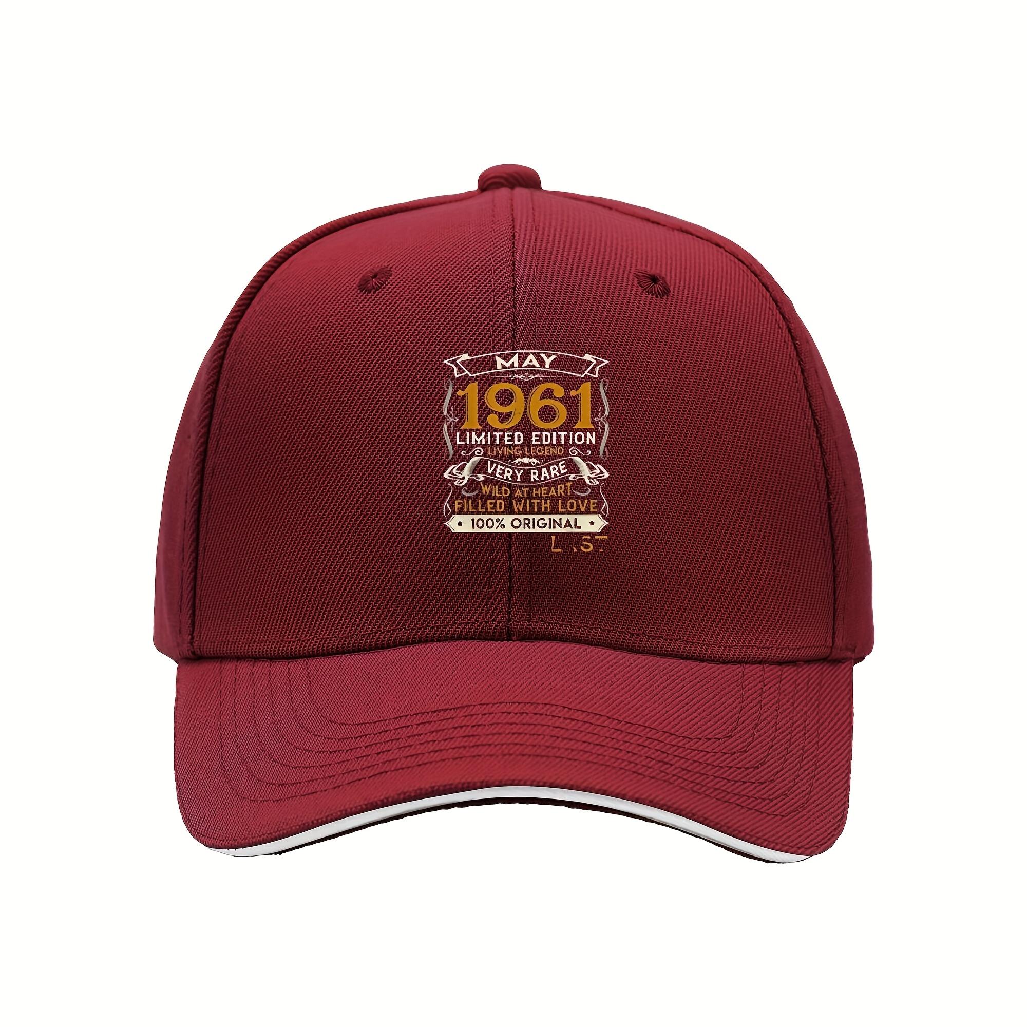 

1 1961 Limited Edition Adjustable Baseball Cap Black with Gold Breathable Unisex Outdoor Running Adjustable