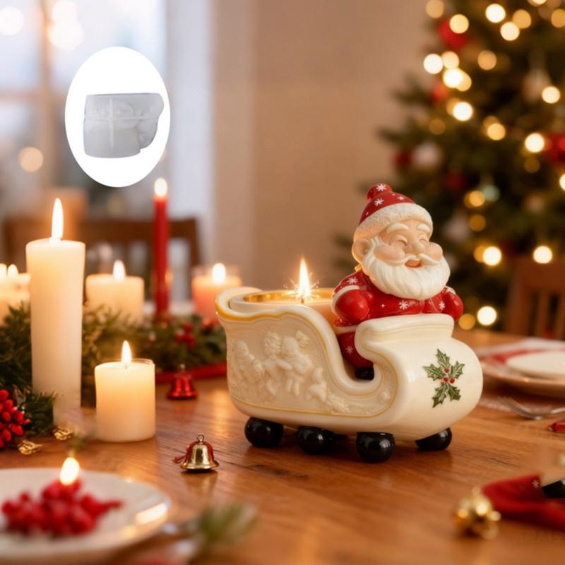 Opakovaně použitelný květináč Santa Claus Silikonová forma pro odlévání pryskyřice, cementu, betonu a sváteční řemeslné projekty
