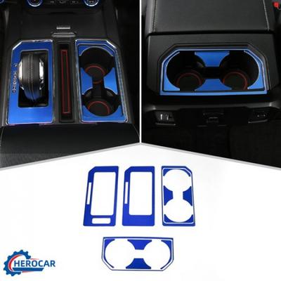 Schaltgetriebe-Box & Becherhalter-Panel-Abdeckung Zierleiste Dekor Für Ford F150 2015- Blau